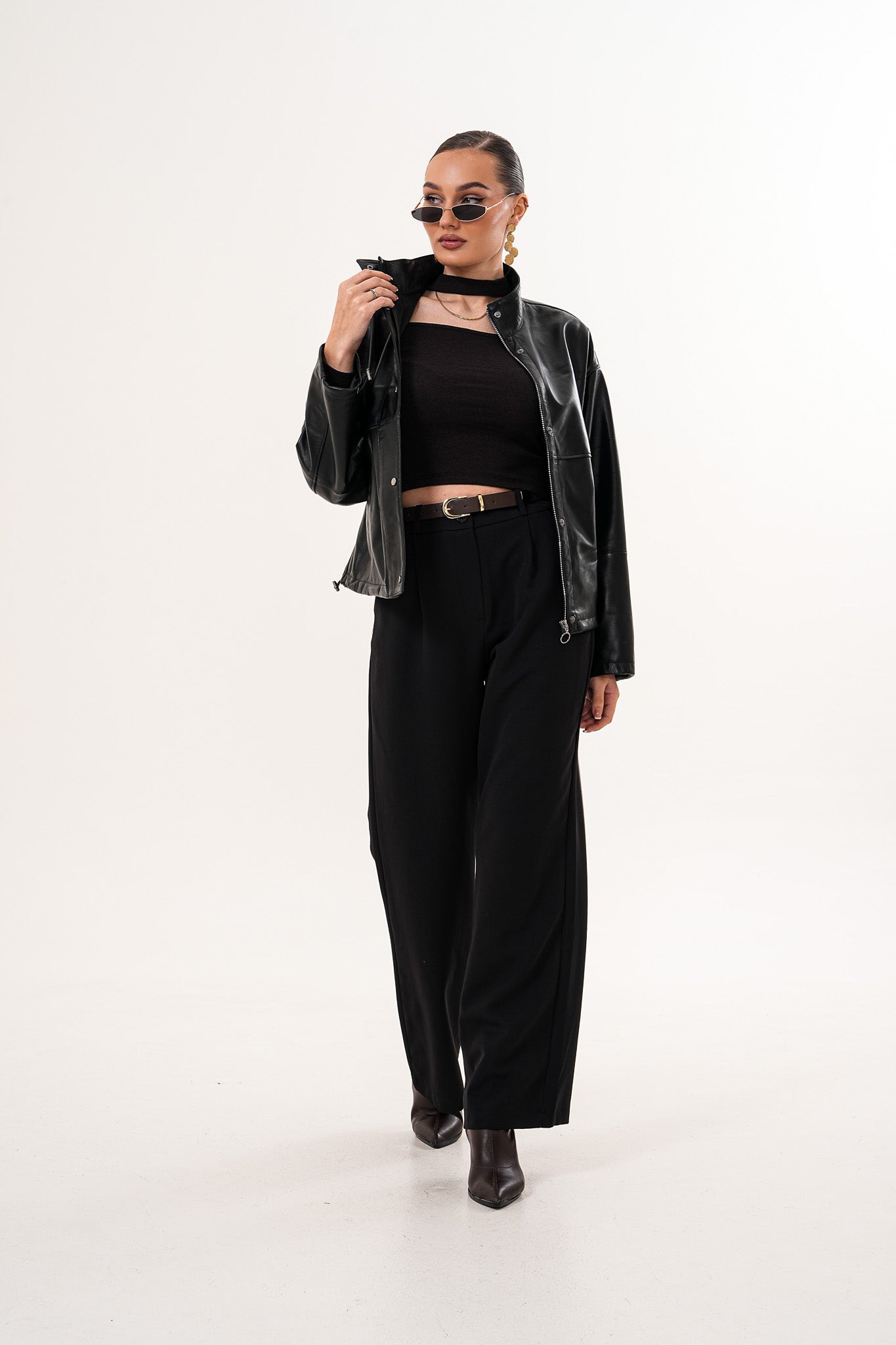 The Vesper Black Leather Jacket - Vinci Leather