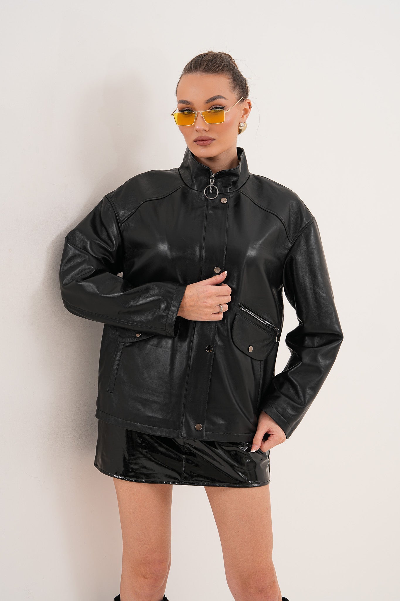 The Nox Black Leather Jacket - Vinci Leather