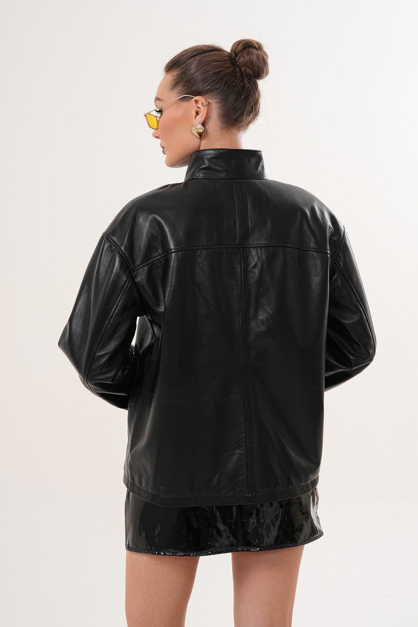 The Nox Black Leather Jacket - Vinci Leather