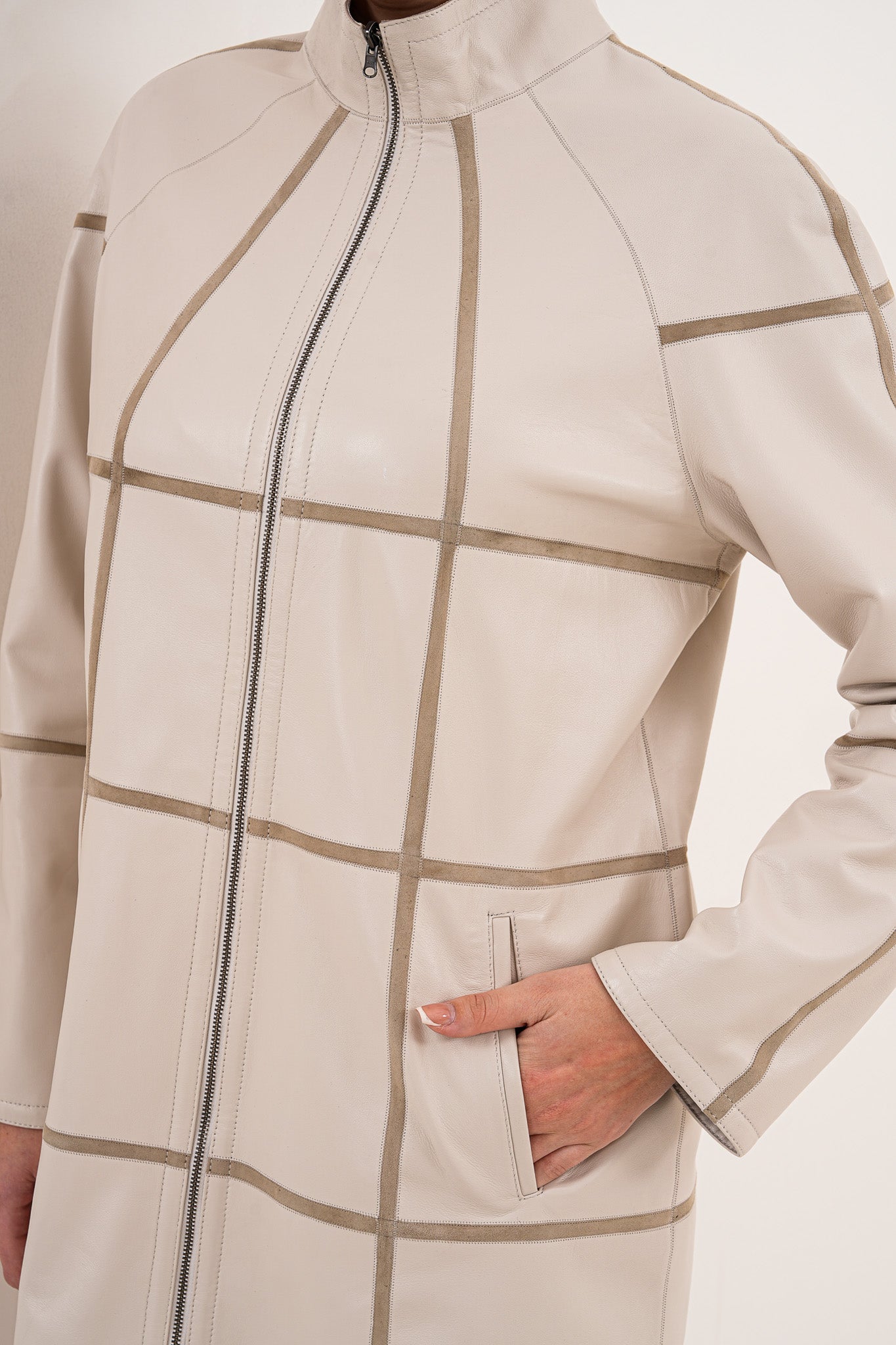 The Prado Reversible Cream  Leather Jacket - Vinci Leather