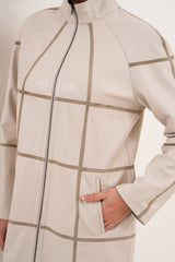 The Prado Reversible Cream  Leather Jacket - Vinci Leather