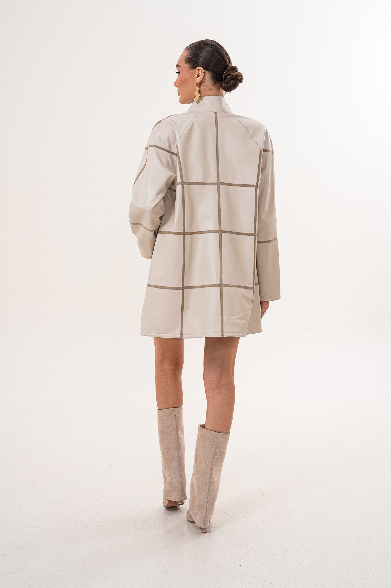 The Prado Reversible Cream  Leather Jacket - Vinci Leather