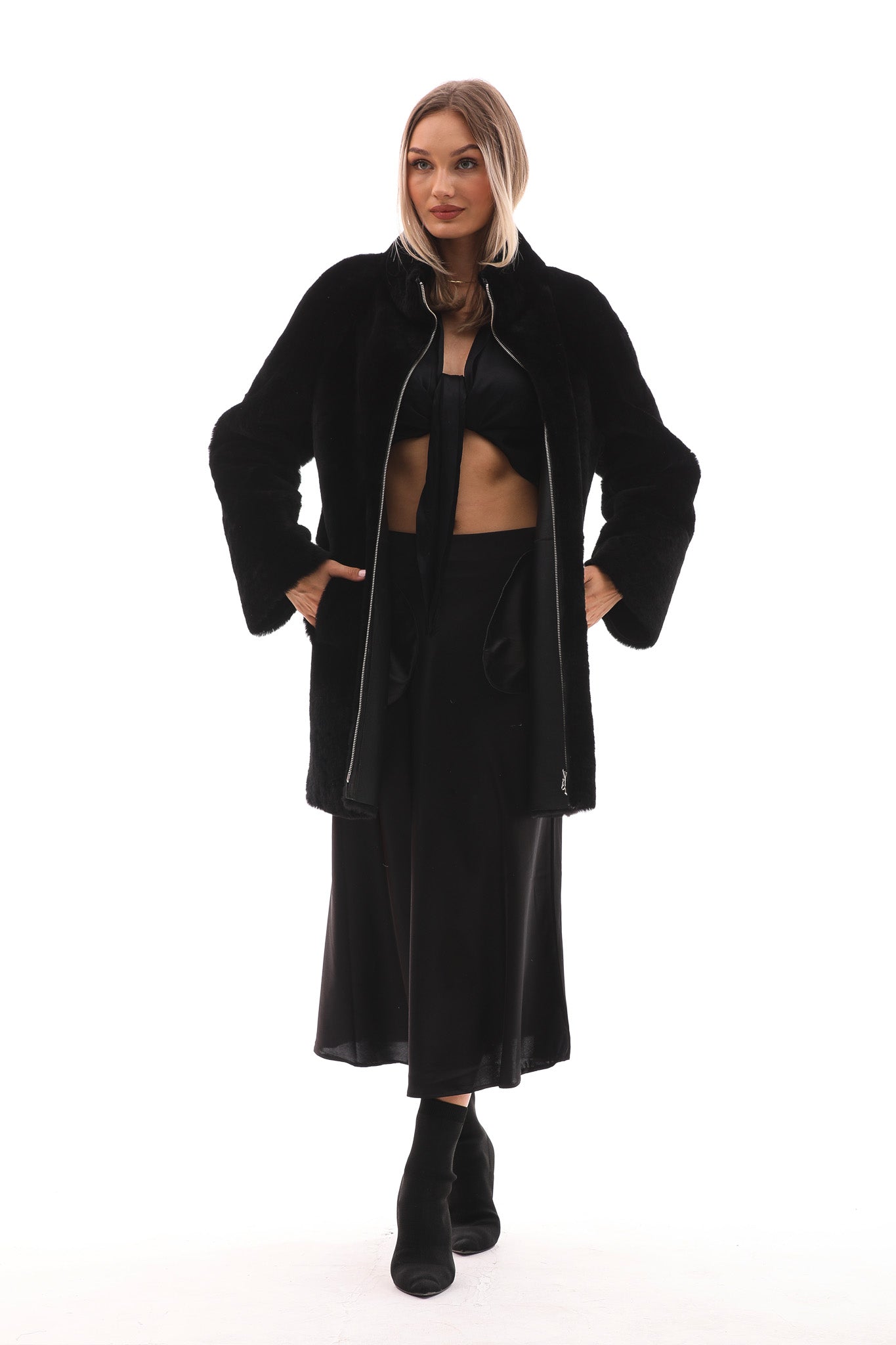 The Nyra Reversible Shearling Leather Jacket - Vinci Leather