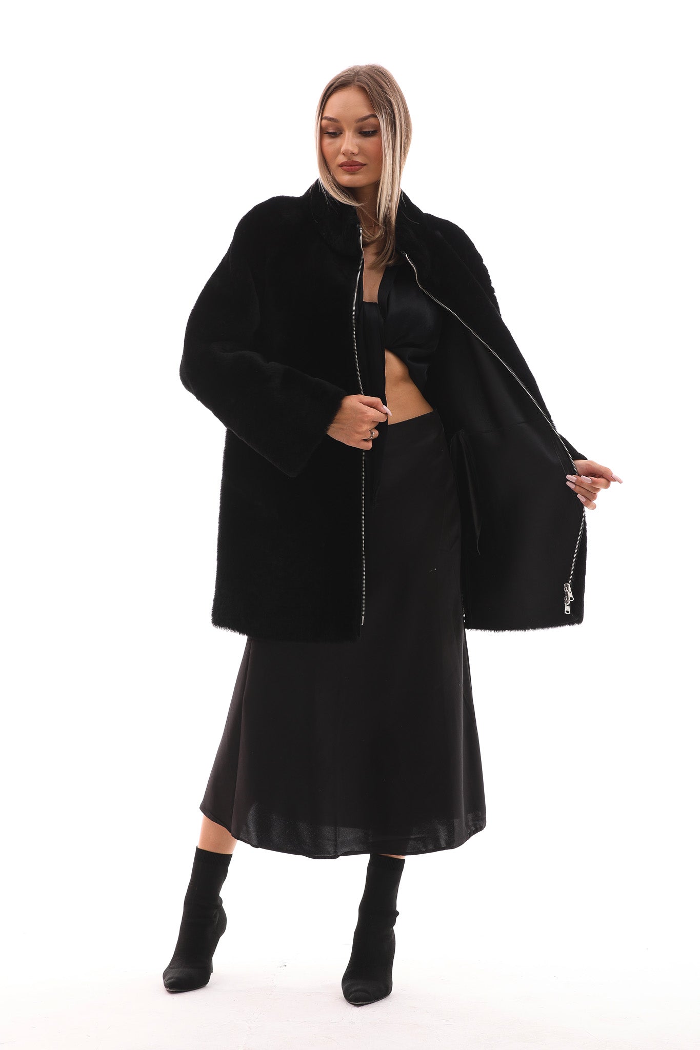 The Nyra Reversible Shearling Leather Jacket - Vinci Leather