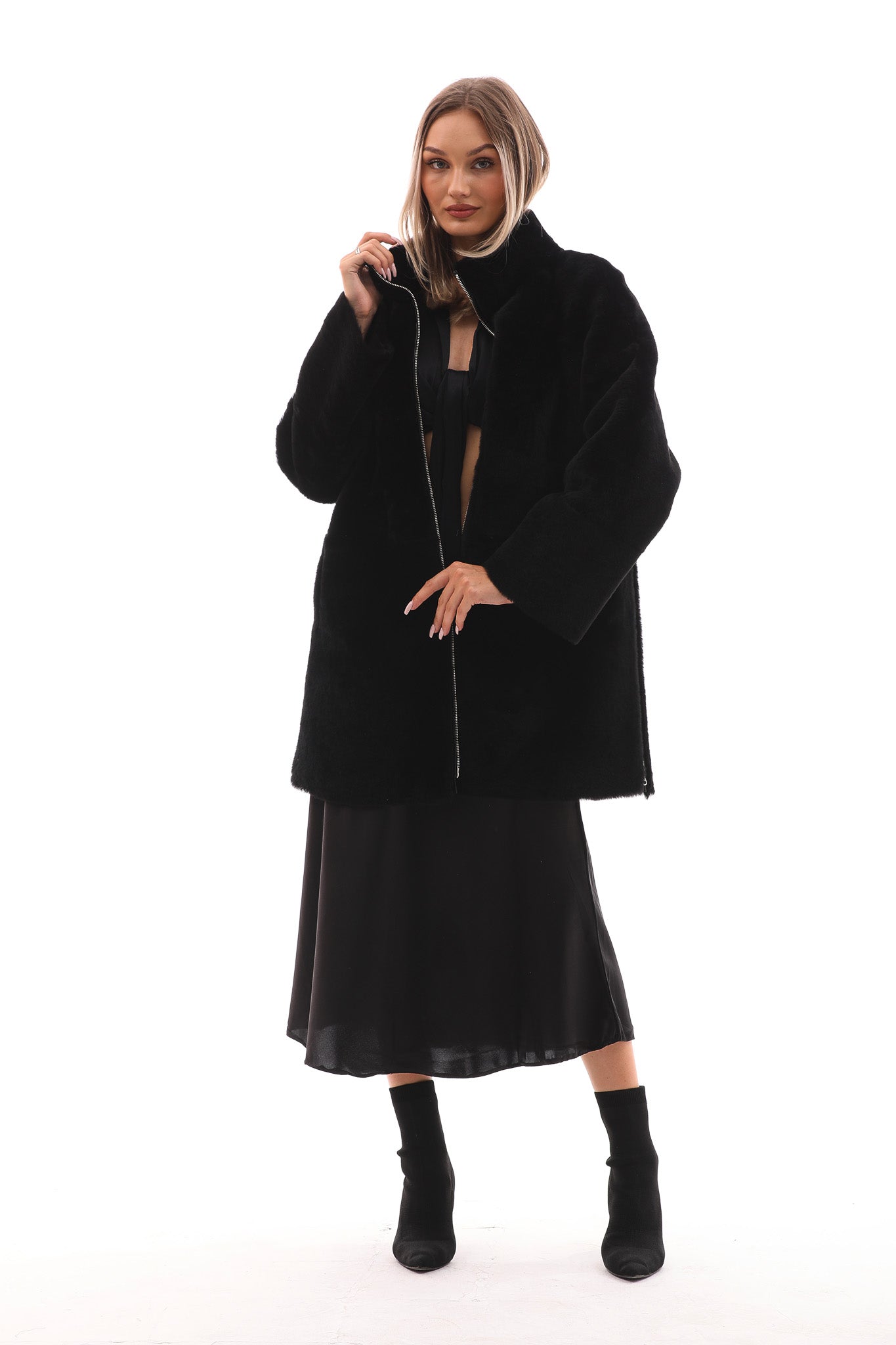 The Nyra Reversible Shearling Leather Jacket - Vinci Leather