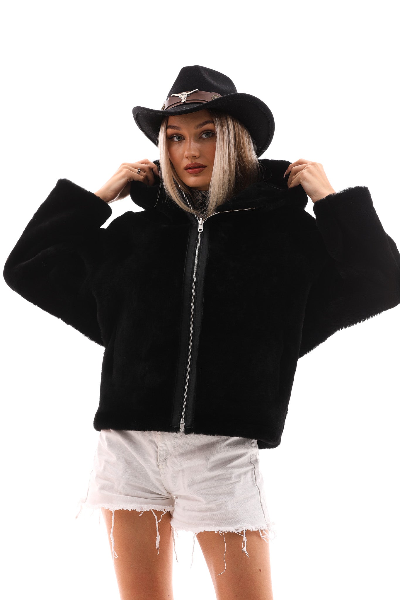 The Noxara Reversible Black Leather Jacket - Vinci Leather