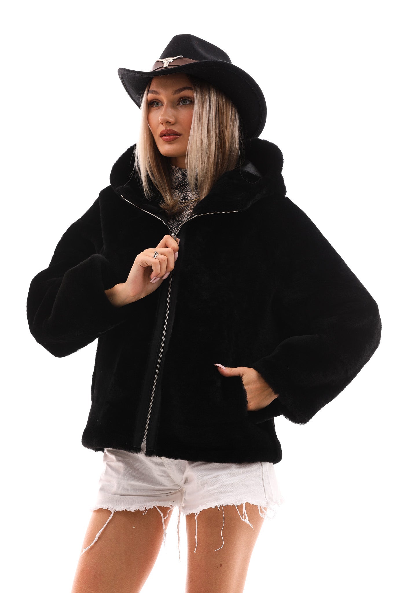 The Noxara Reversible Black Leather Jacket - Vinci Leather