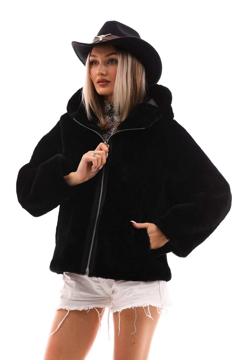 The Noxara Reversible Black Leather Jacket - Vinci Leather