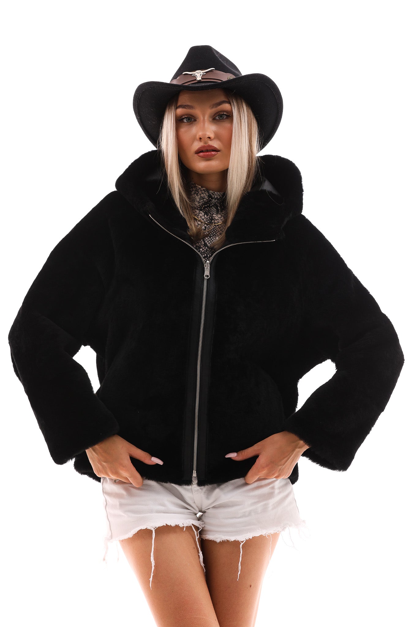 The Noxara Reversible Black Leather Jacket - Vinci Leather