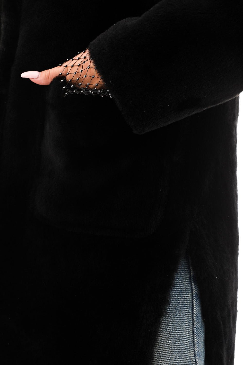 The VESARA Reversible Shearling Leather Coat – Jet Black - Vinci Leather