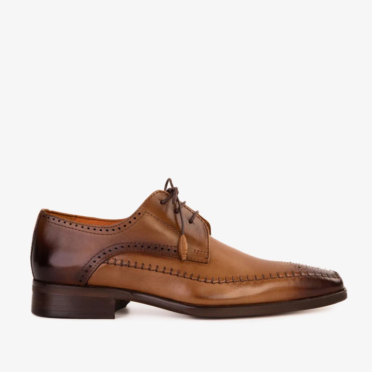 The Moon Tan Leather Derby Shoe - Vinci Leather
