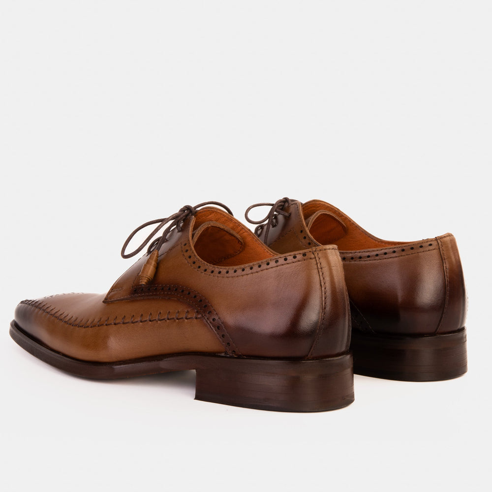 The Moon Tan Leather Derby Shoe - Vinci Leather