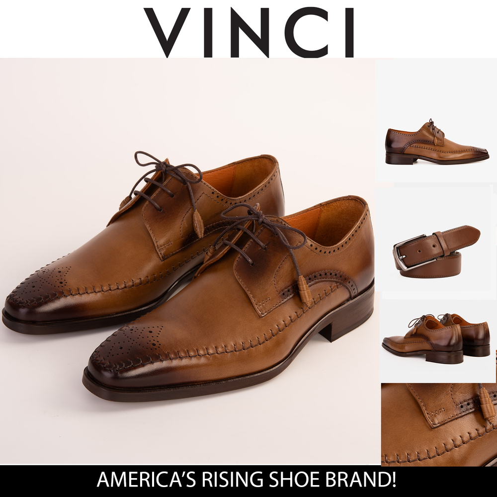 The Moon Tan Leather Derby Shoe - Vinci Leather