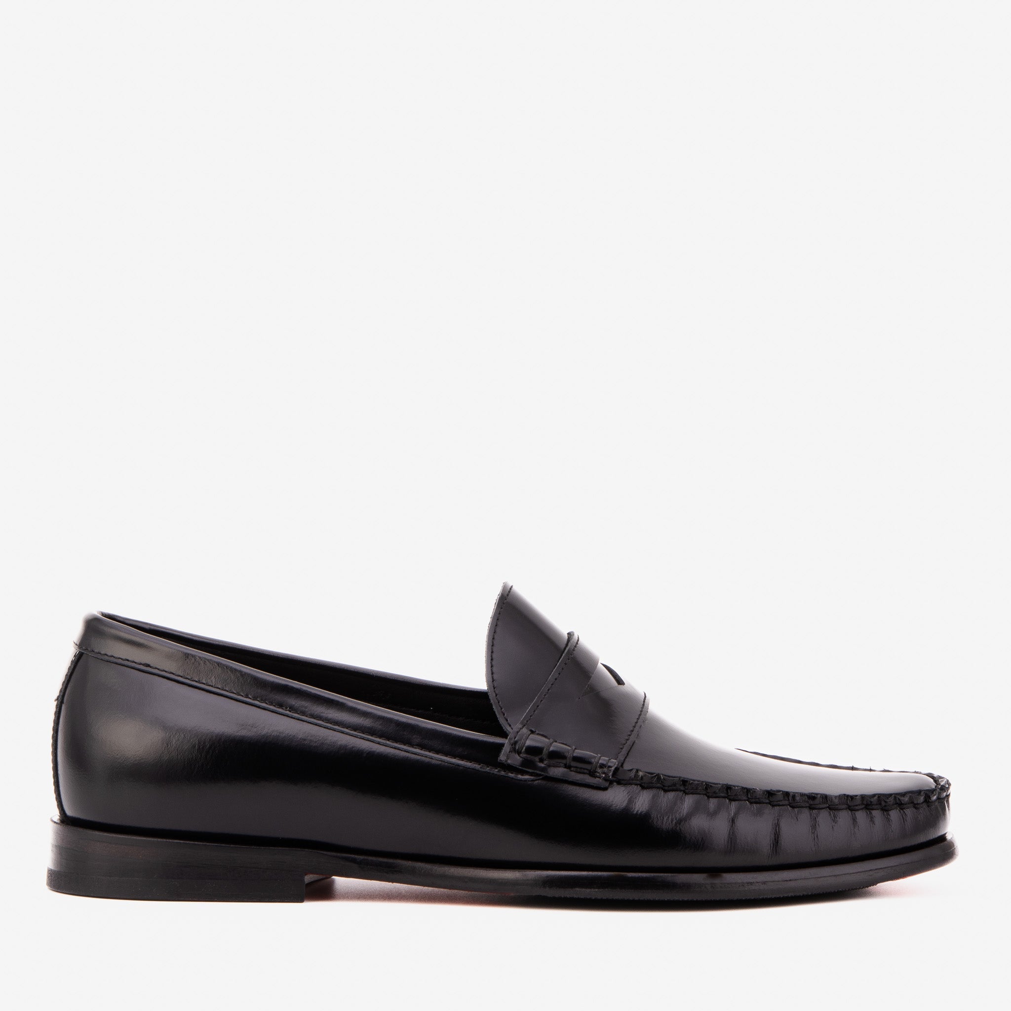 The Belmont Black Polished Leather Loafer - Vinci Leather