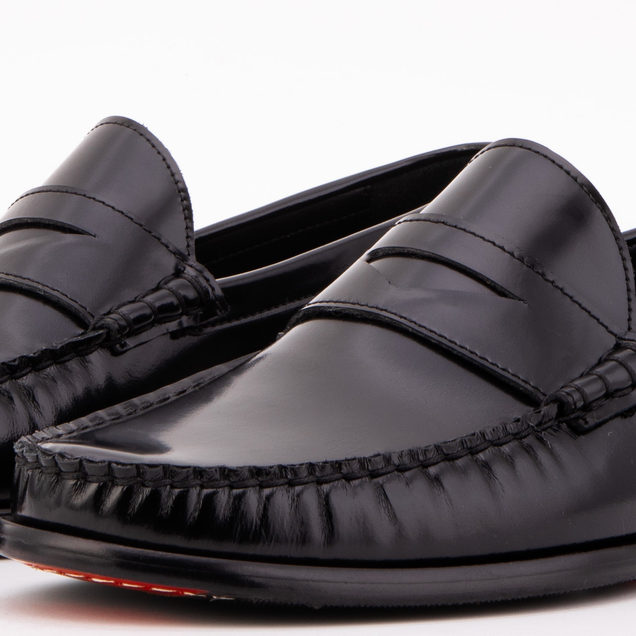 The Belmont Black Polished Leather Loafer - Vinci Leather