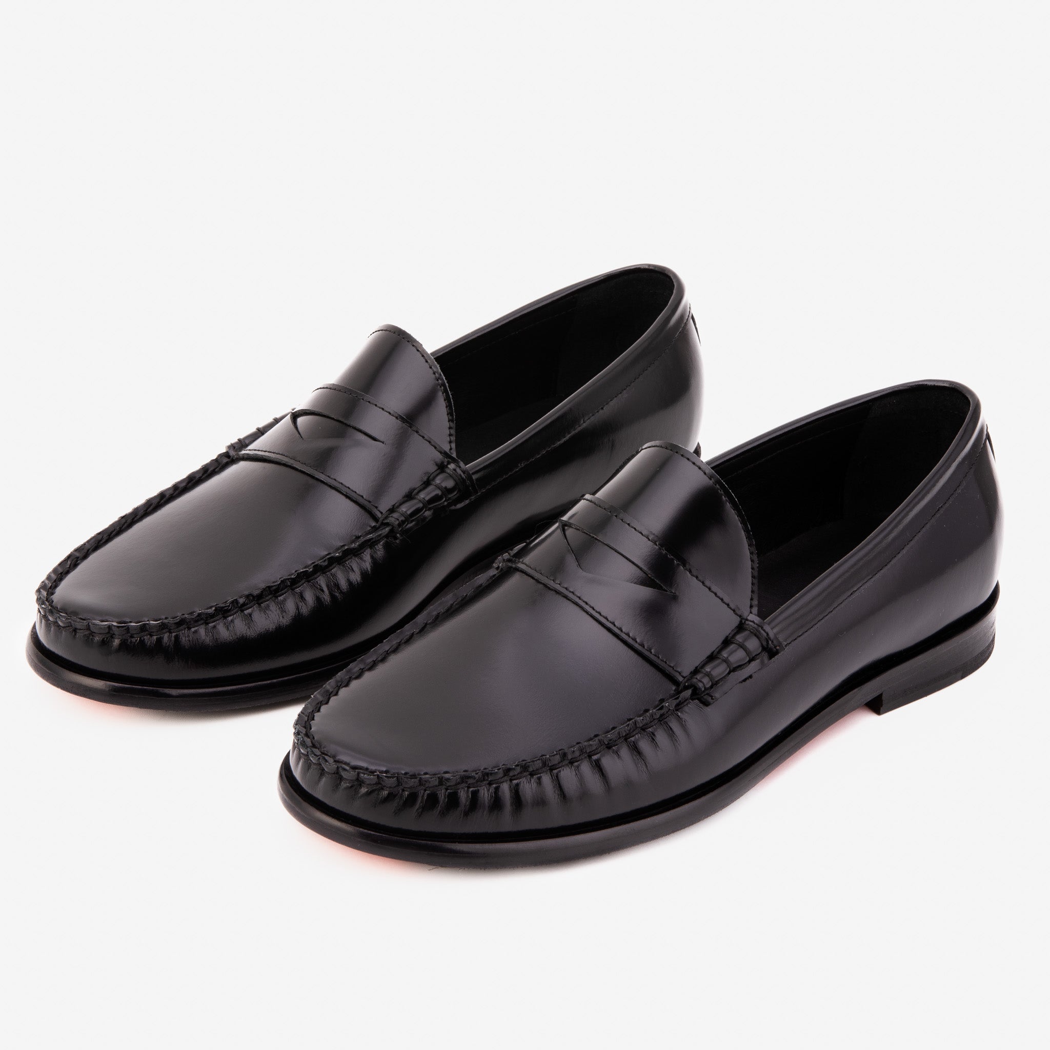 The Belmont Black Polished Leather Loafer - Vinci Leather