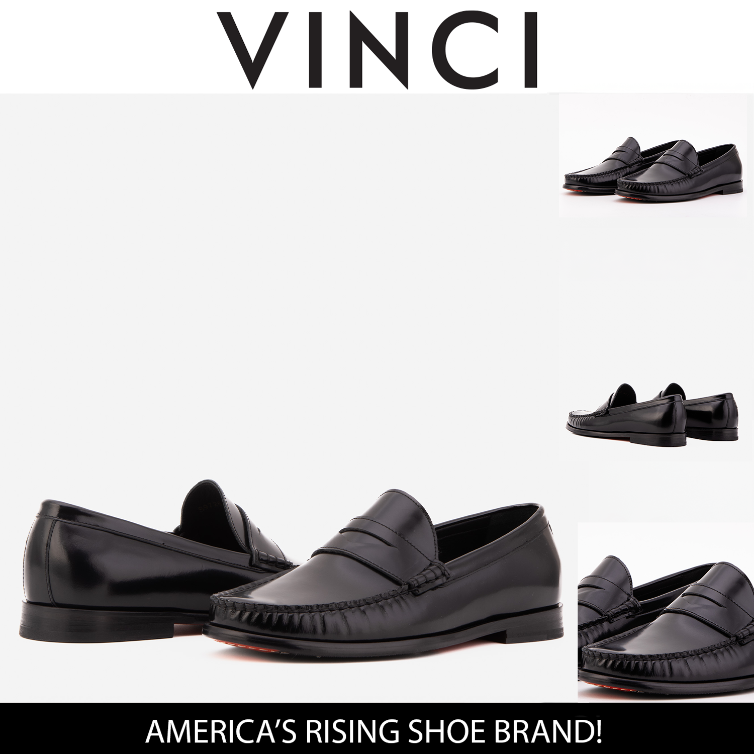 The Belmont Black Polished Leather Loafer - Vinci Leather
