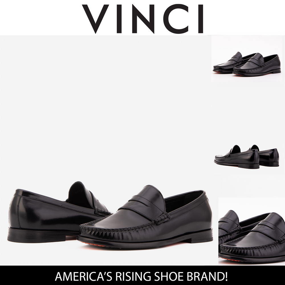 The Belmont Black Polished Leather Loafer - Vinci Leather