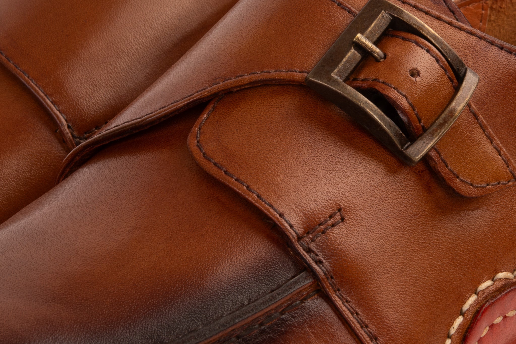The Hagrid Tan Leather Single Monk Strap Handmade Shoe - Vinci Leather