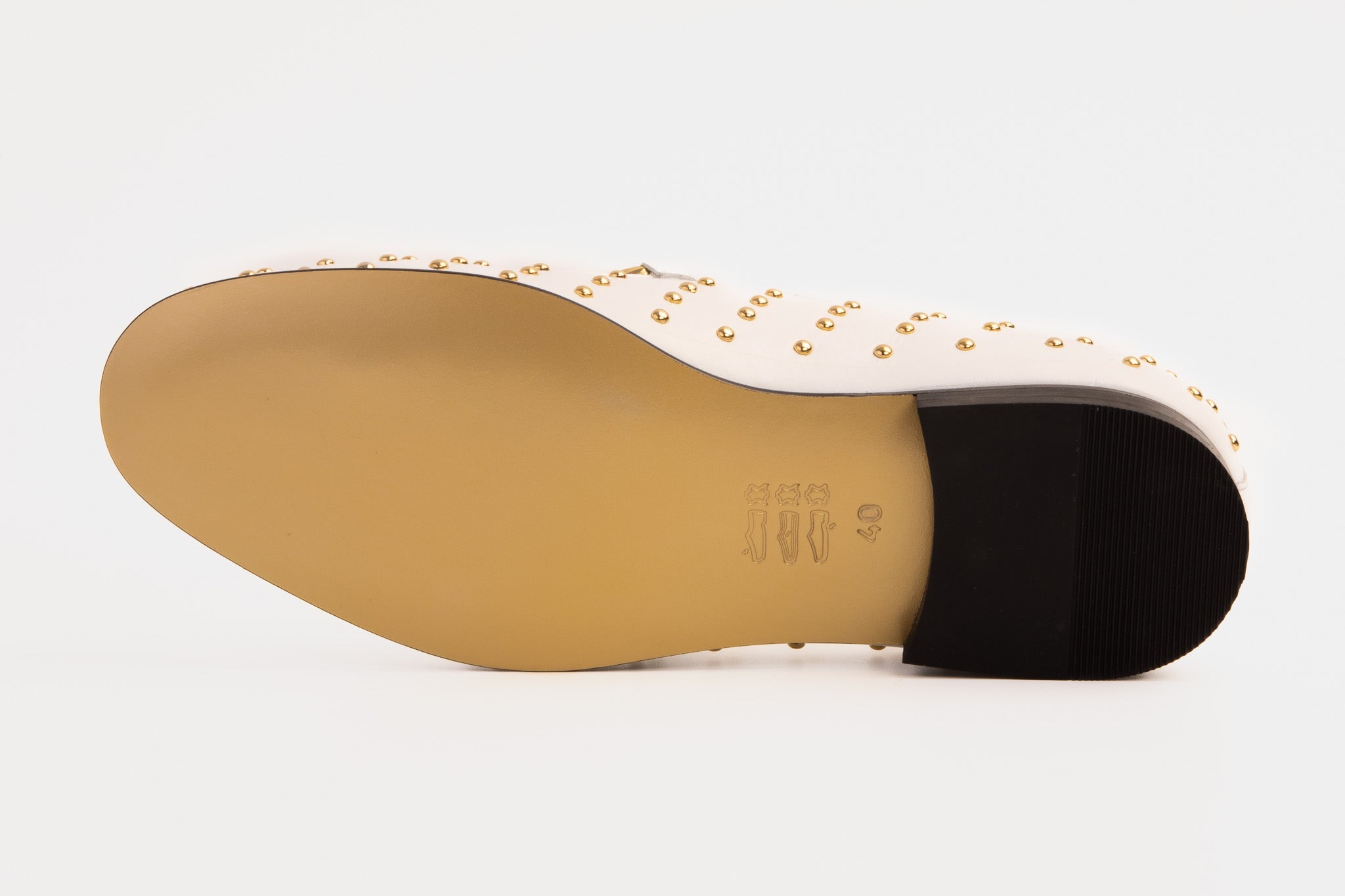 The Jupiter  Shoe White Spike Leather  Bit Dress Loafer Limited Edition Shoe - Vinci Leather