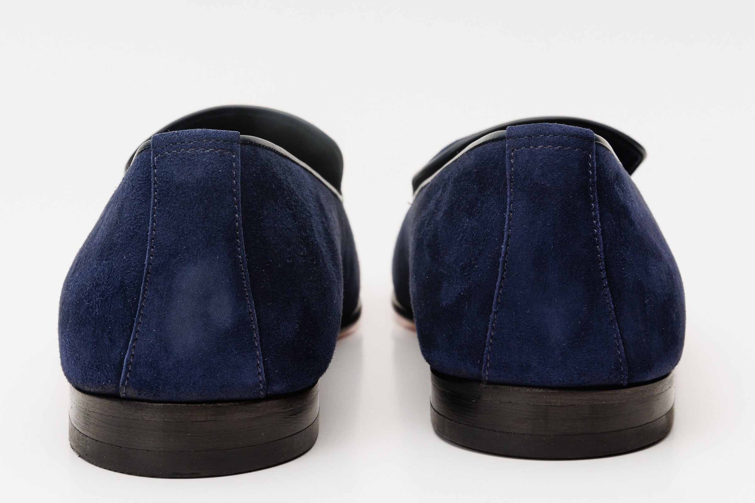 The Lazio Shoe Navy Blue Suede Slip-on Loafer Shoe - Vinci Leather