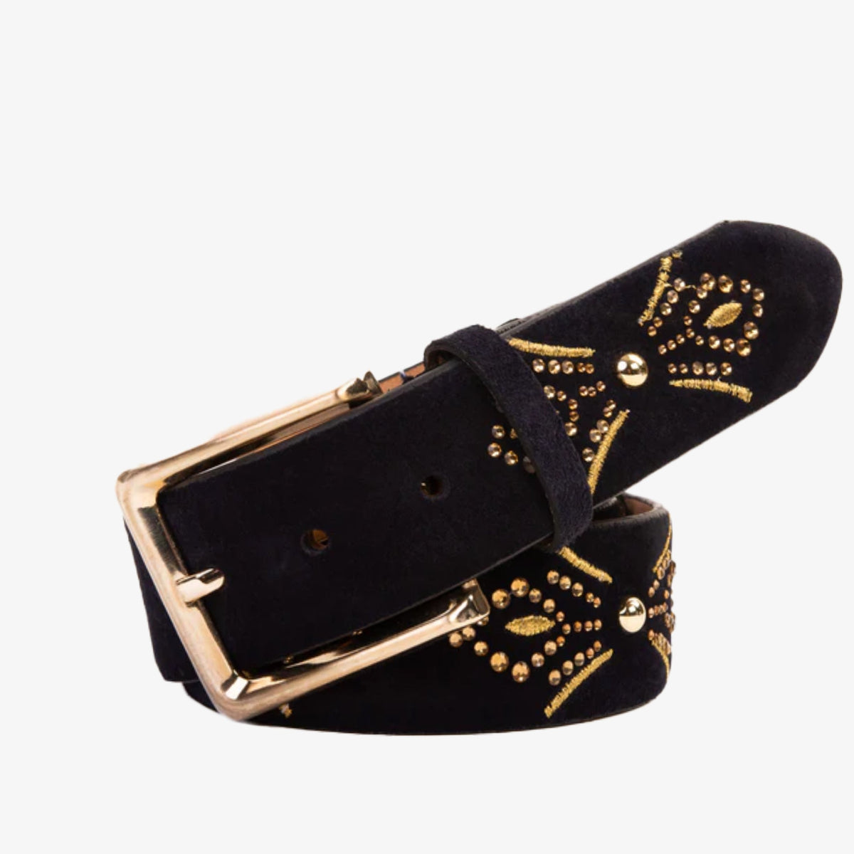The Lazio Navy Blue Suede Leather Belt - Vinci Leather