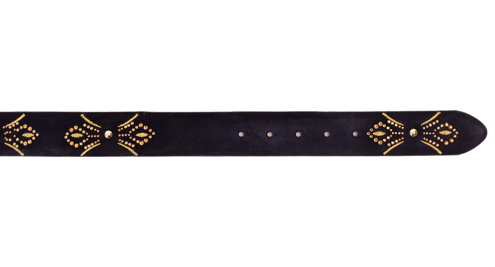 The Lazio Navy Blue Suede Leather Belt - Vinci Leather