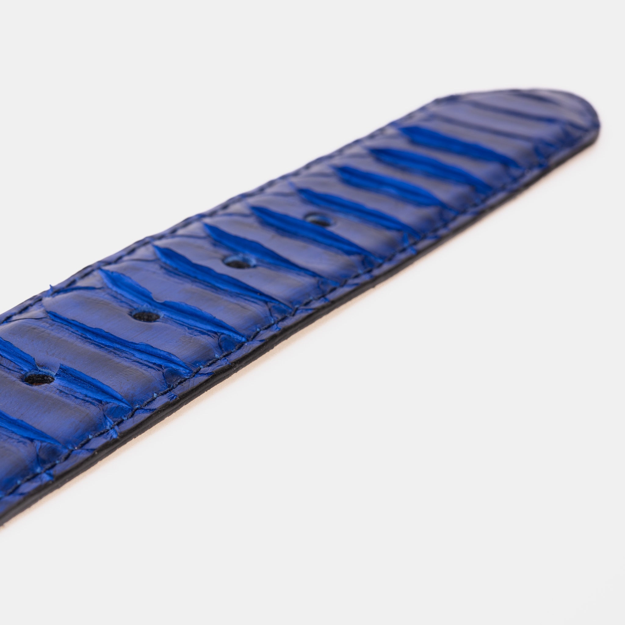 The Boss Navy Blue Pythn Snk Leather Belt - Vinci Leather