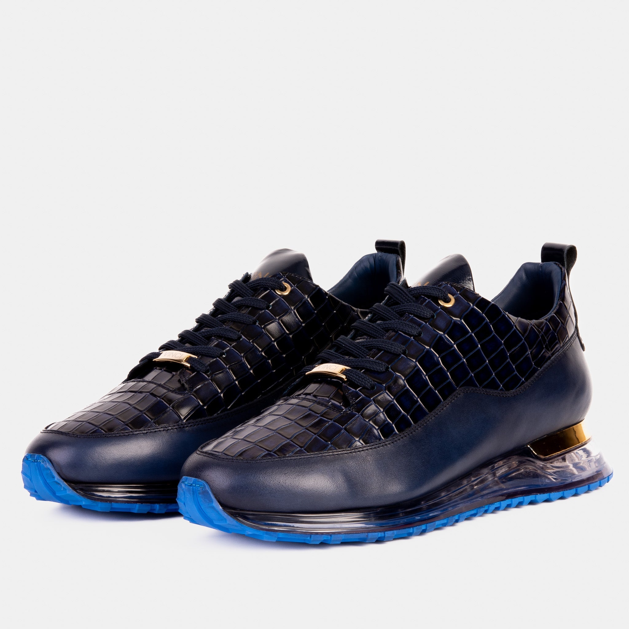 The Marseille Navy Blue Leather Sneaker - Vinci Leather