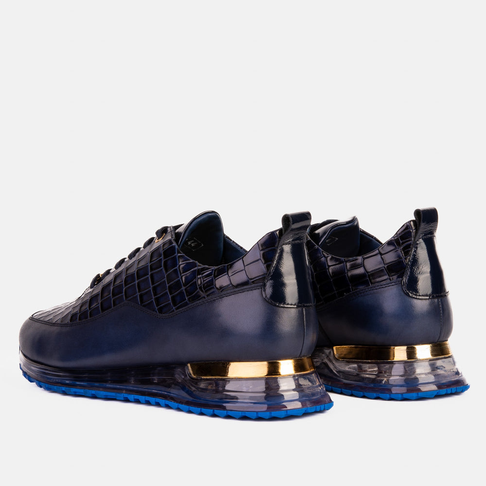 The Marseille Navy Blue Leather Sneaker - Vinci Leather