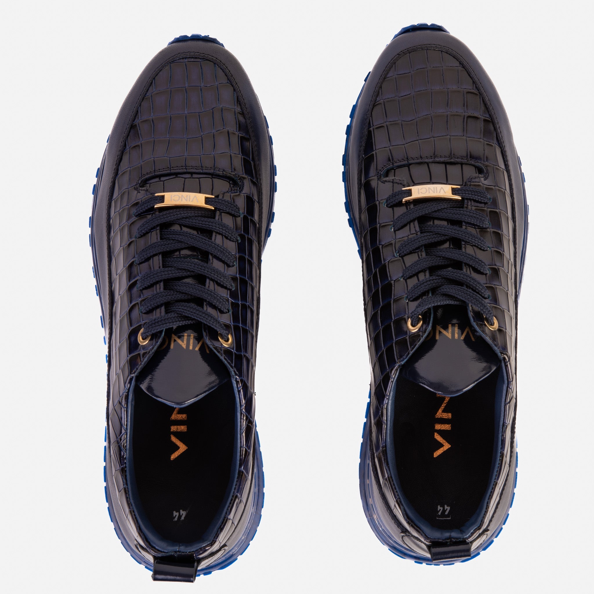 The Marseille Navy Blue Leather Sneaker - Vinci Leather