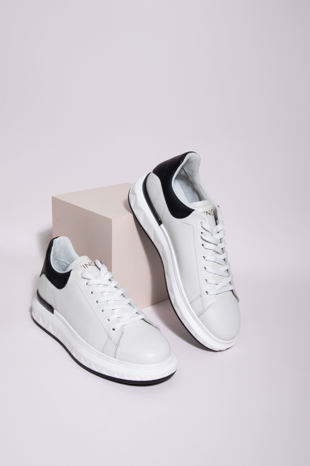 The Linq White Leather Sneaker - Vinci Leather