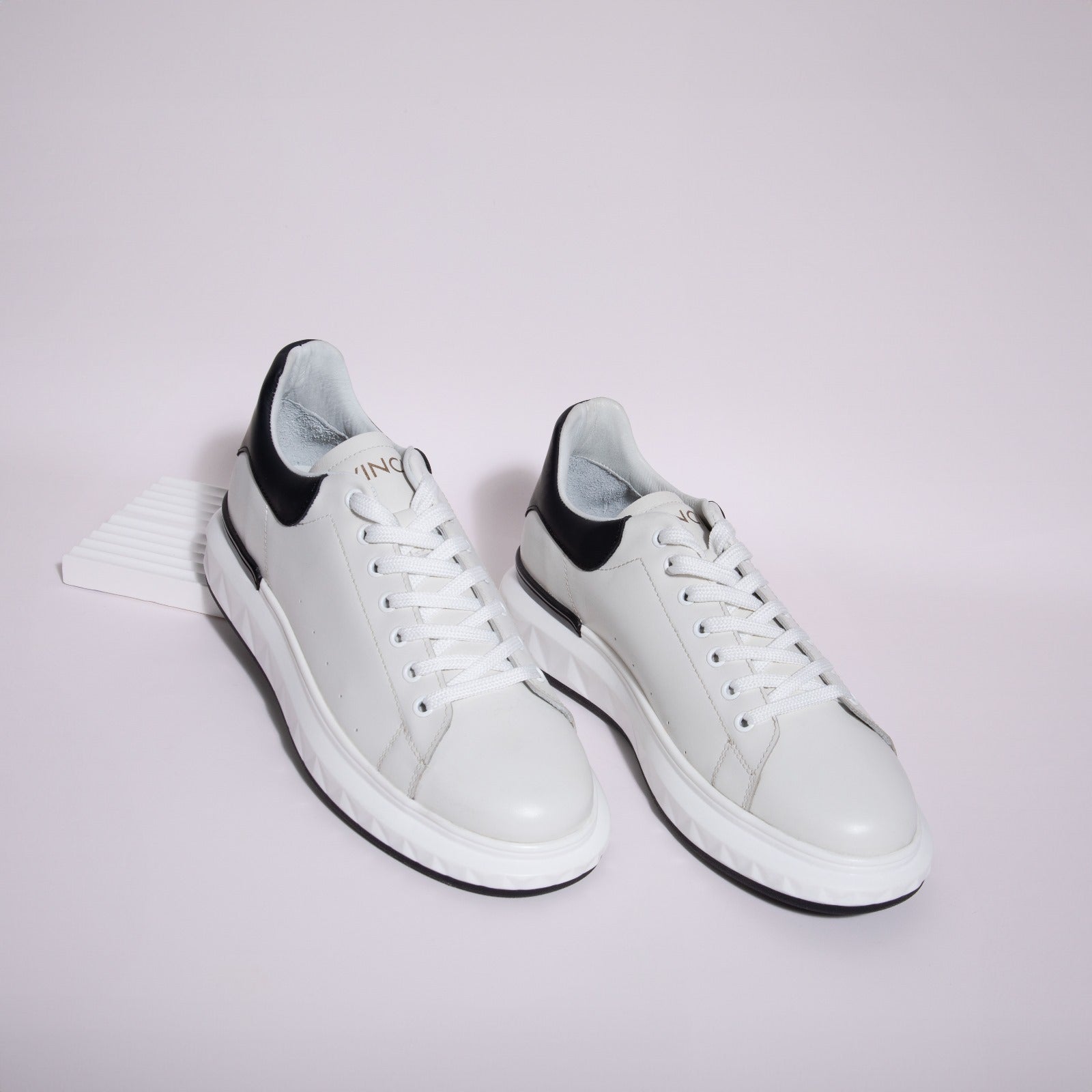 The Linq White Leather Sneaker - Vinci Leather