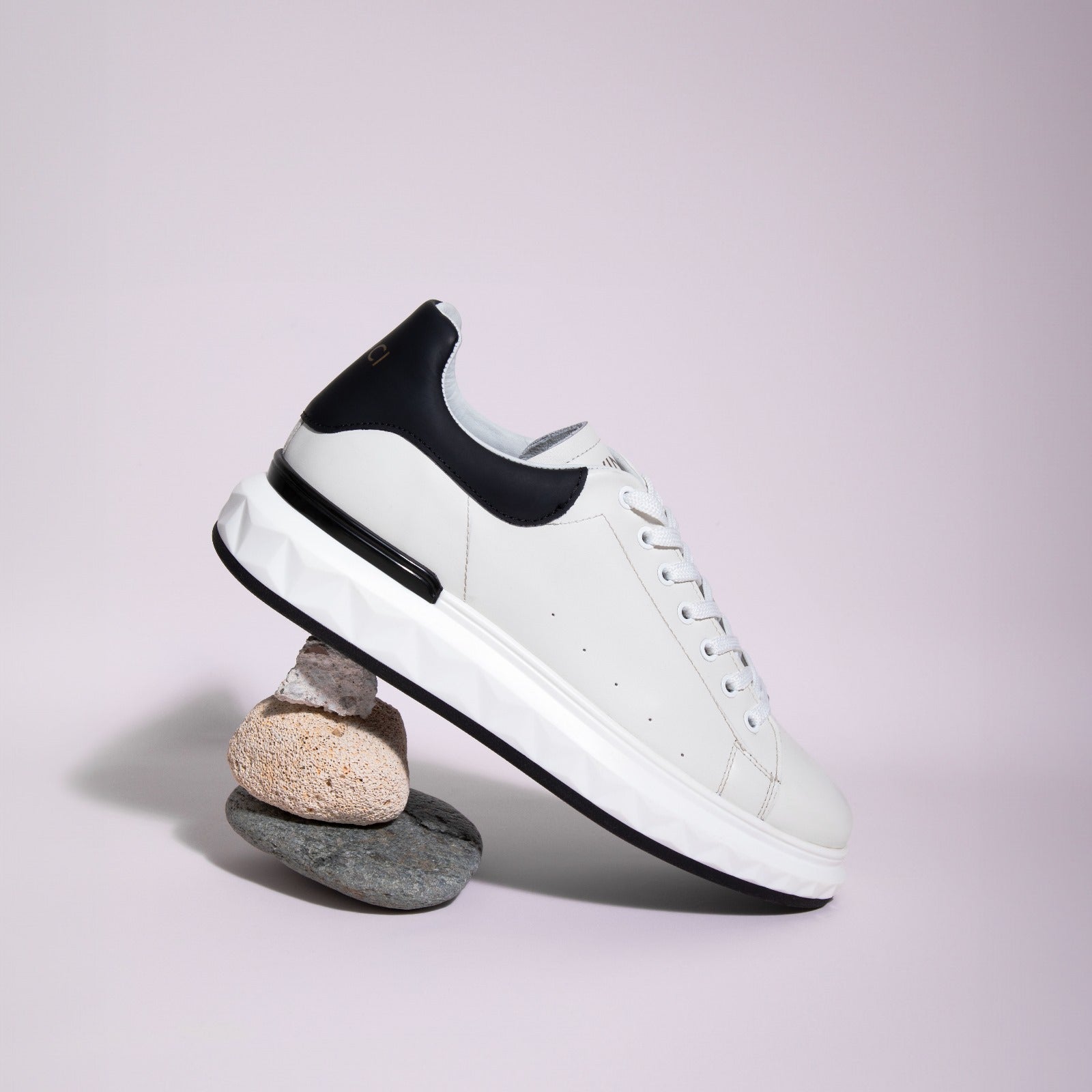 The Linq White Leather Sneaker - Vinci Leather