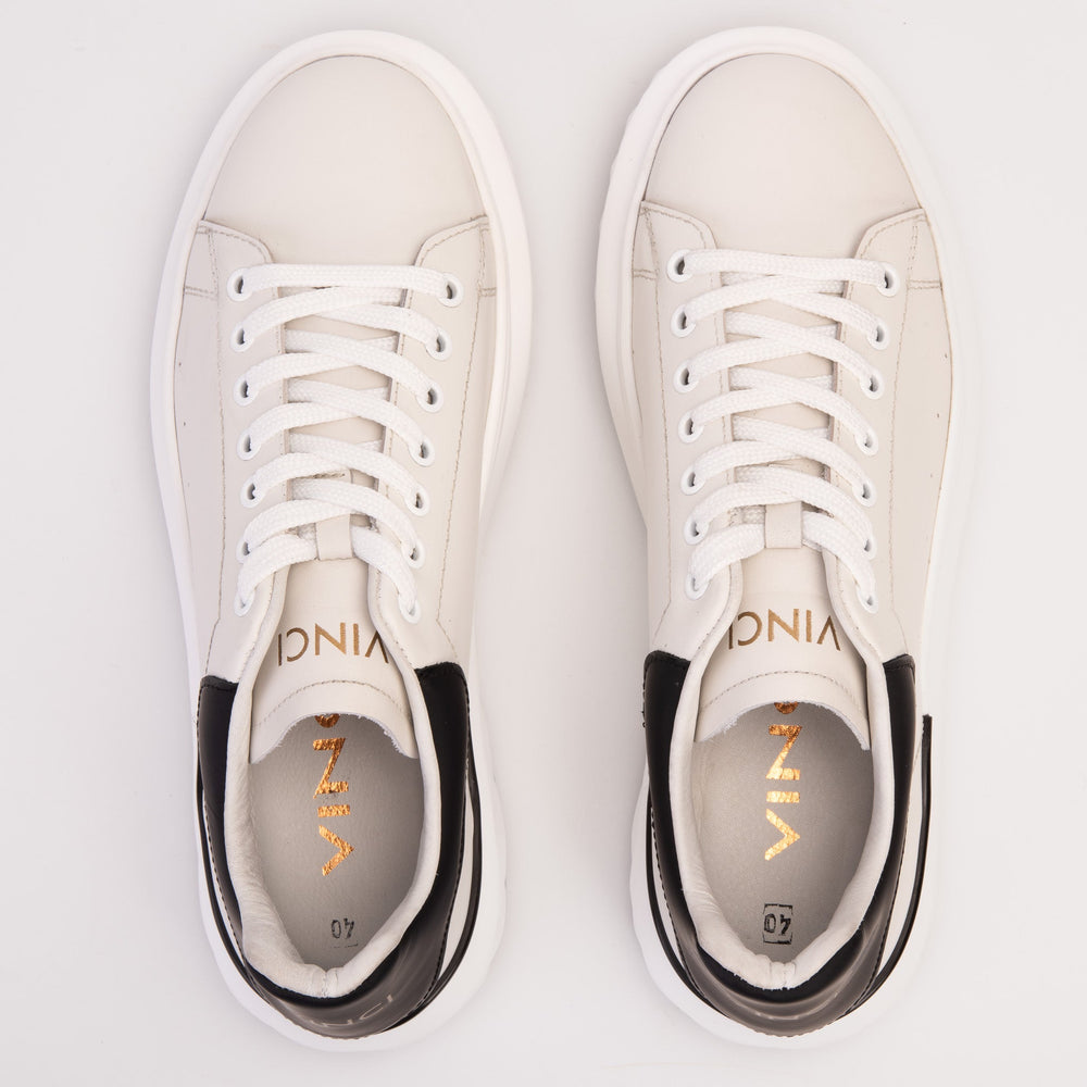 The Linq White Leather Sneaker - Vinci Leather