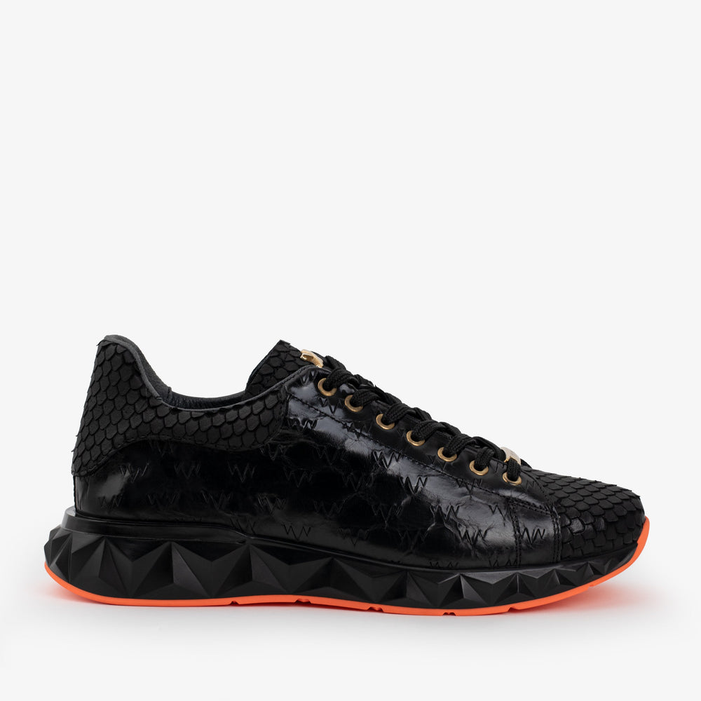The Caesars Black Leather  Sneaker - Vinci Leather