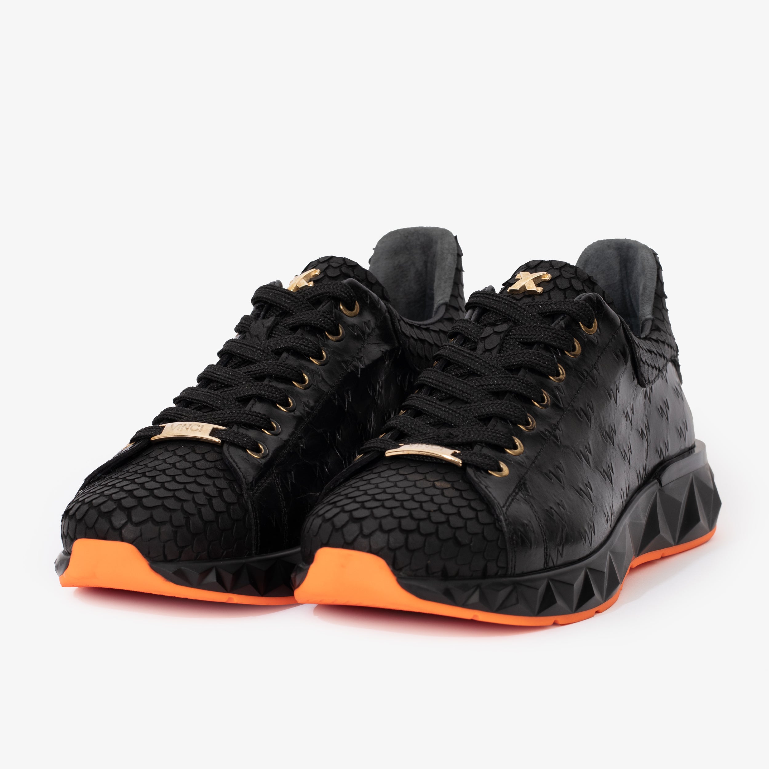 The Caesars Black Leather  Sneaker - Vinci Leather