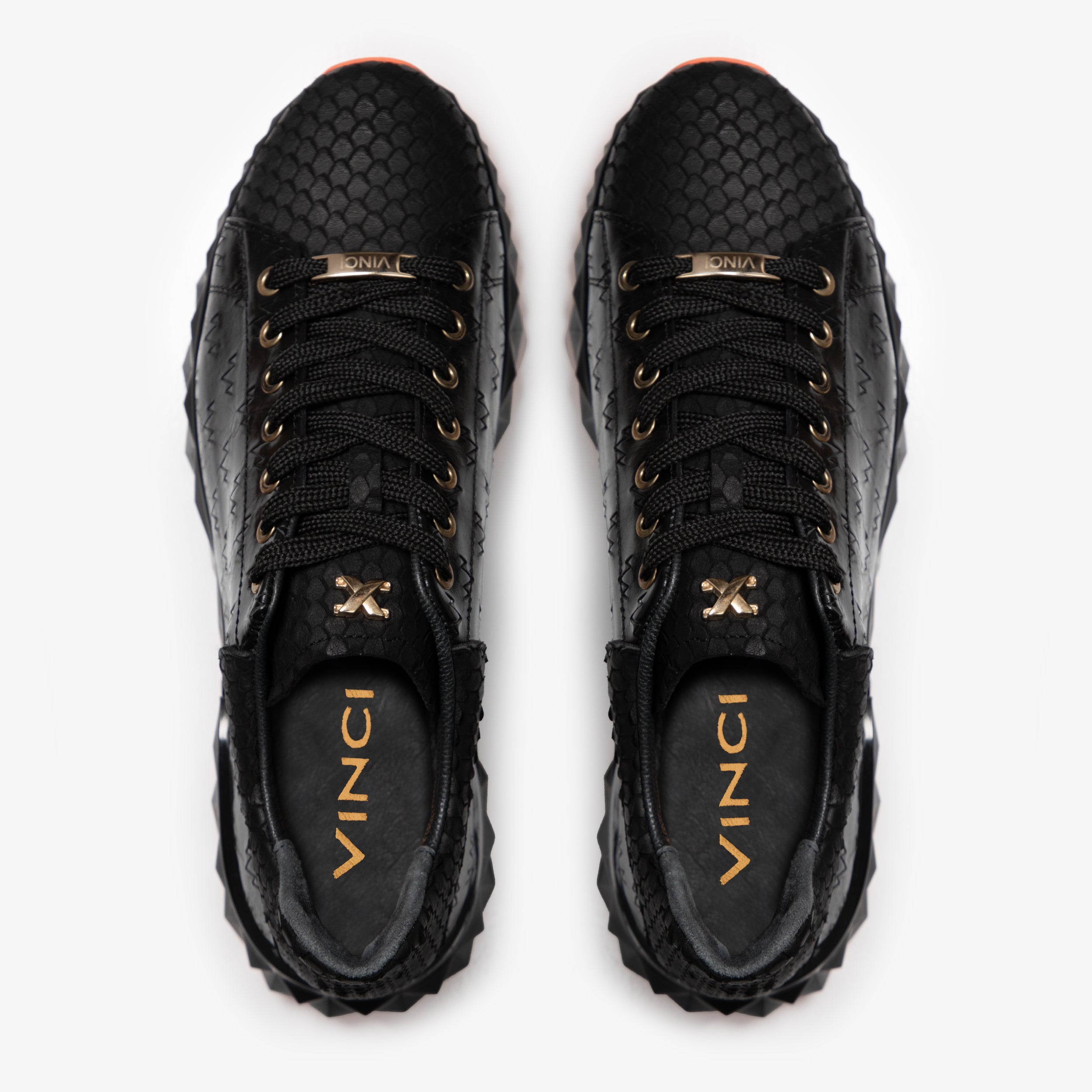 The Caesars Black Leather  Sneaker - Vinci Leather