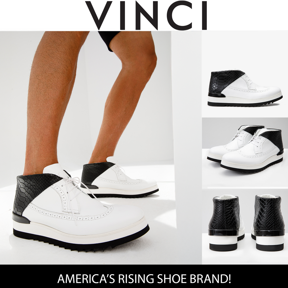 The Kagan White Wingtip Chukka Sneaker Boot - Vinci Leather