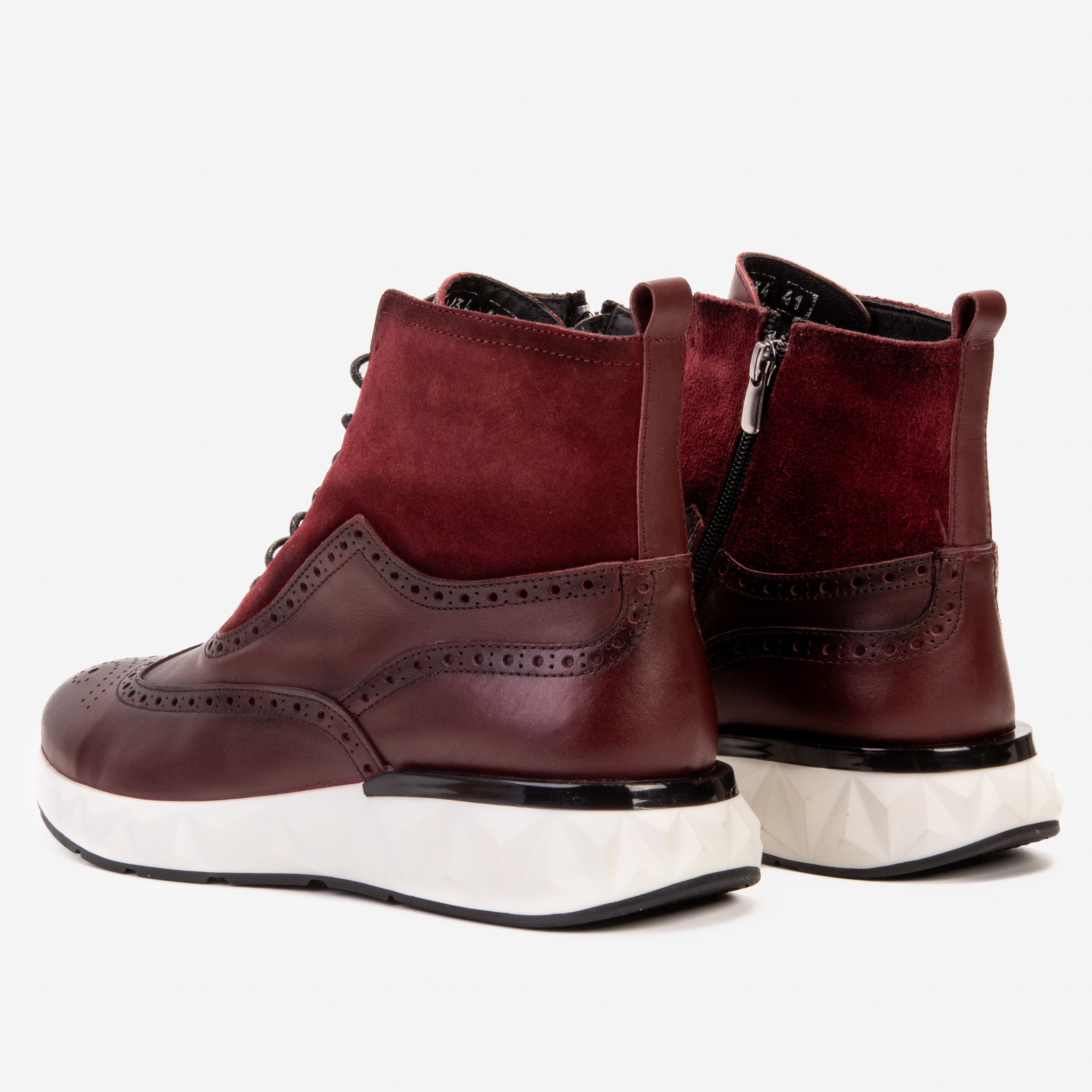 The Regent Burgundy Leather Wingtip\n Brogue Casual Boot - Vinci Leather