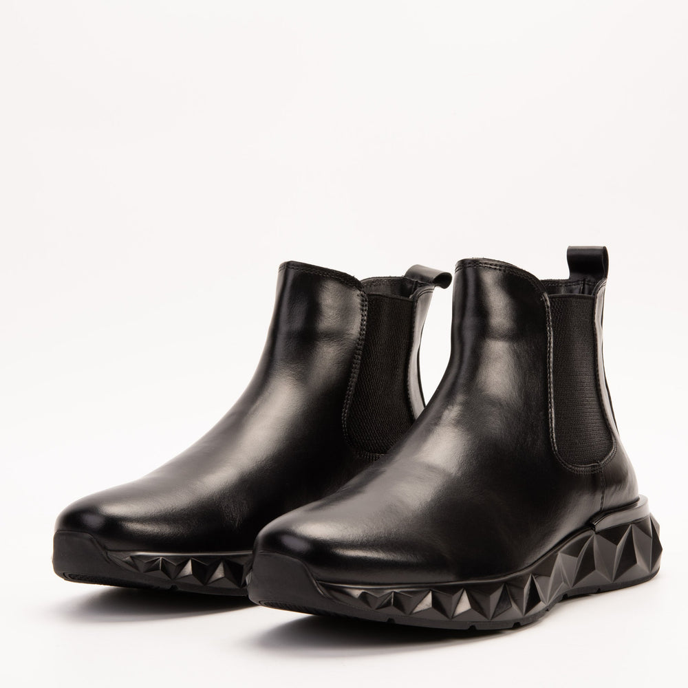 The Apex Black Leather Chelsea Boot - Vinci Leather