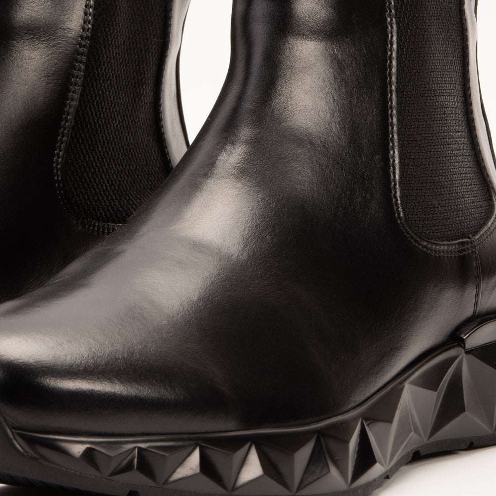 The Apex Black Leather Chelsea Boot - Vinci Leather