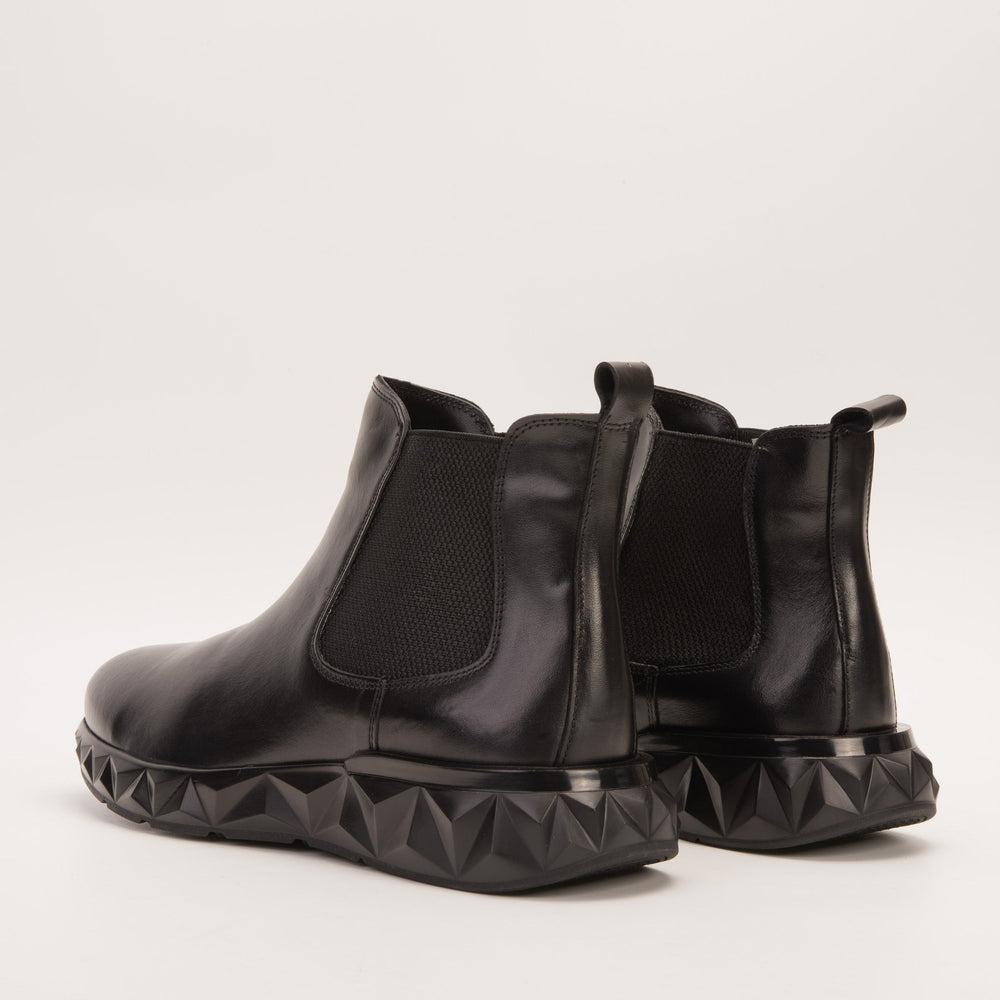 The Apex Black Leather Chelsea Boot - Vinci Leather