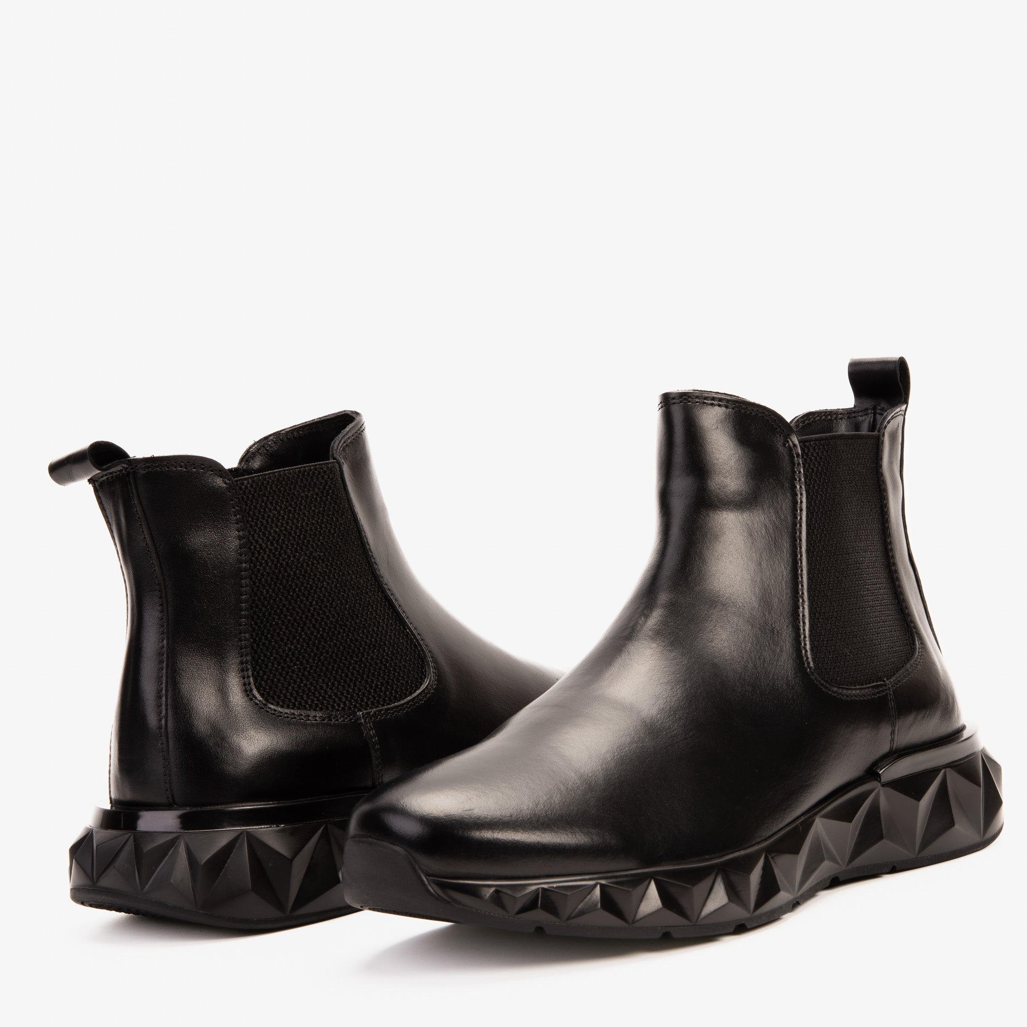 The Apex Black Leather Chelsea Boot - Vinci Leather