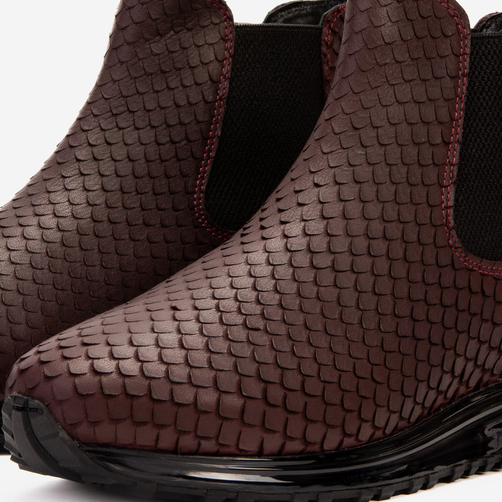 The Panther Burgundy Leather Chelsea Boot - Vinci Leather