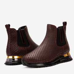 The Panther Burgundy Leather Chelsea Boot - Vinci Leather