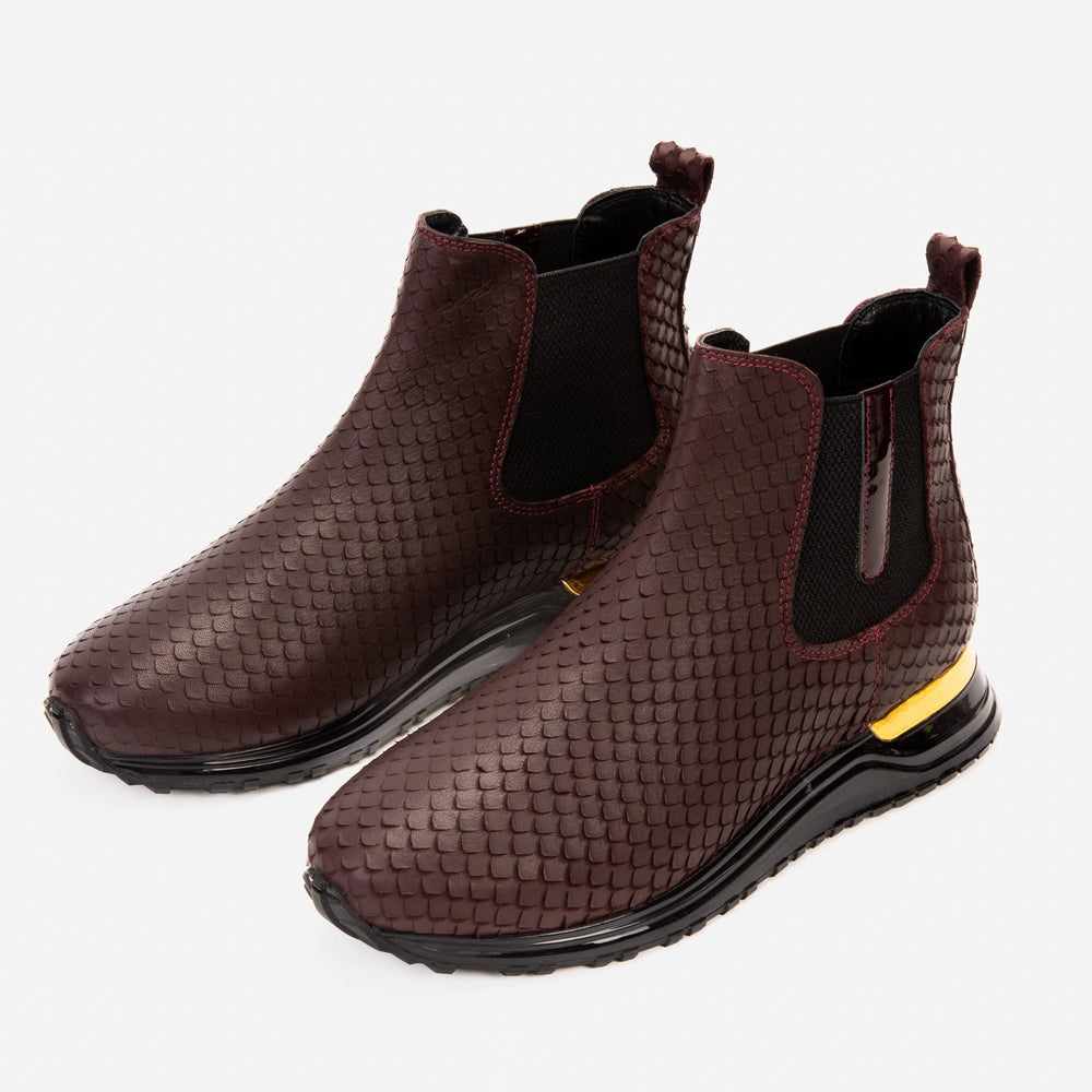 The Panther Burgundy Leather Chelsea Boot - Vinci Leather