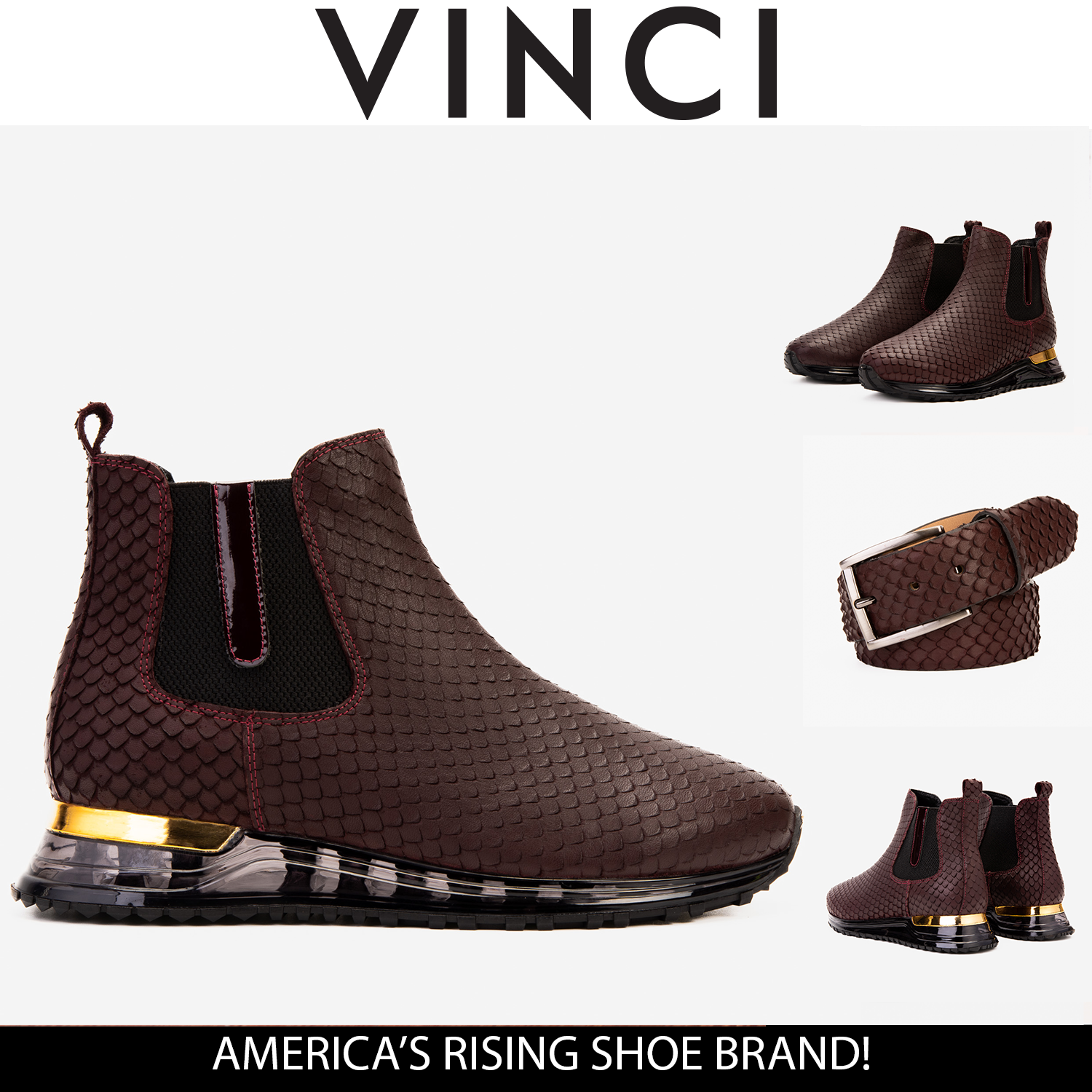 The Panther Burgundy Leather Chelsea Boot - Vinci Leather