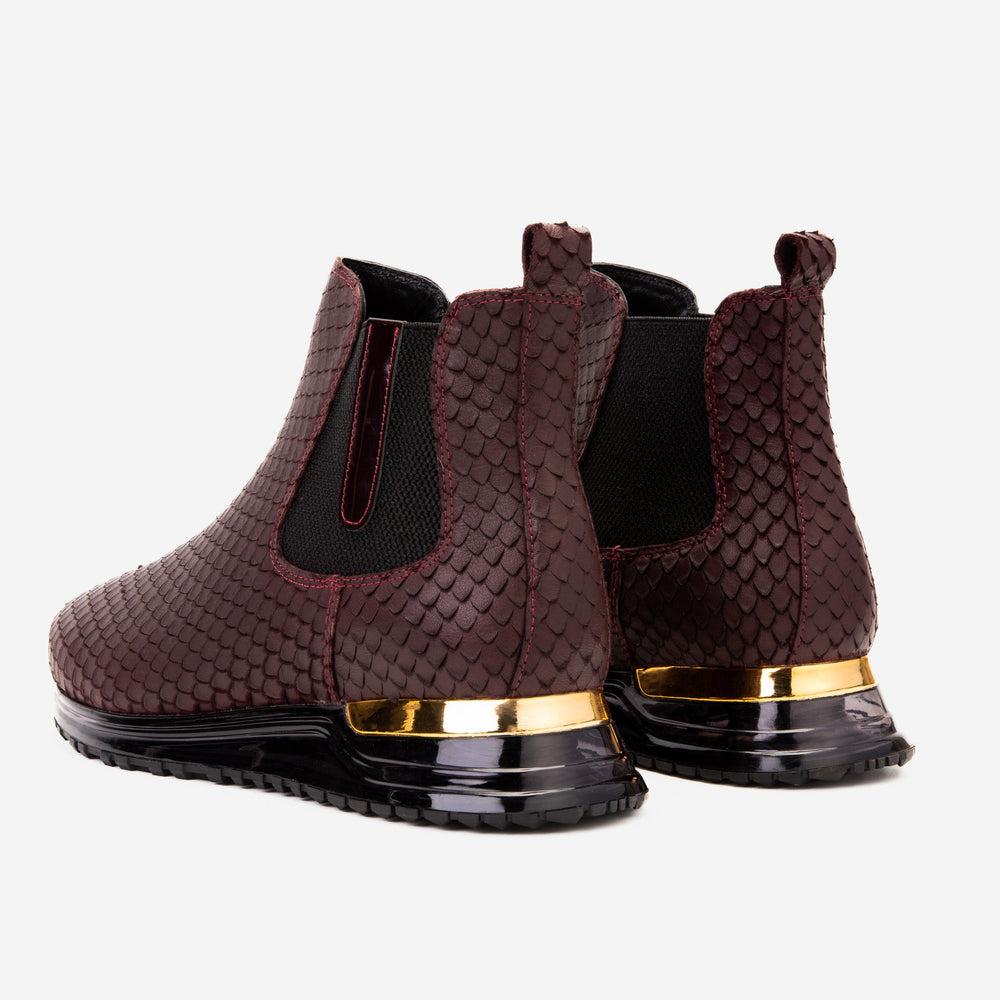 The Panther Burgundy Leather Chelsea Boot - Vinci Leather