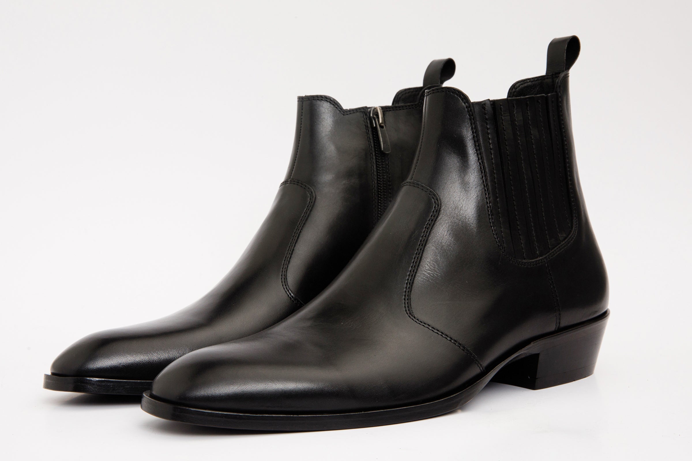 The Sorhag Black Leather Dress Boot - Vinci Leather